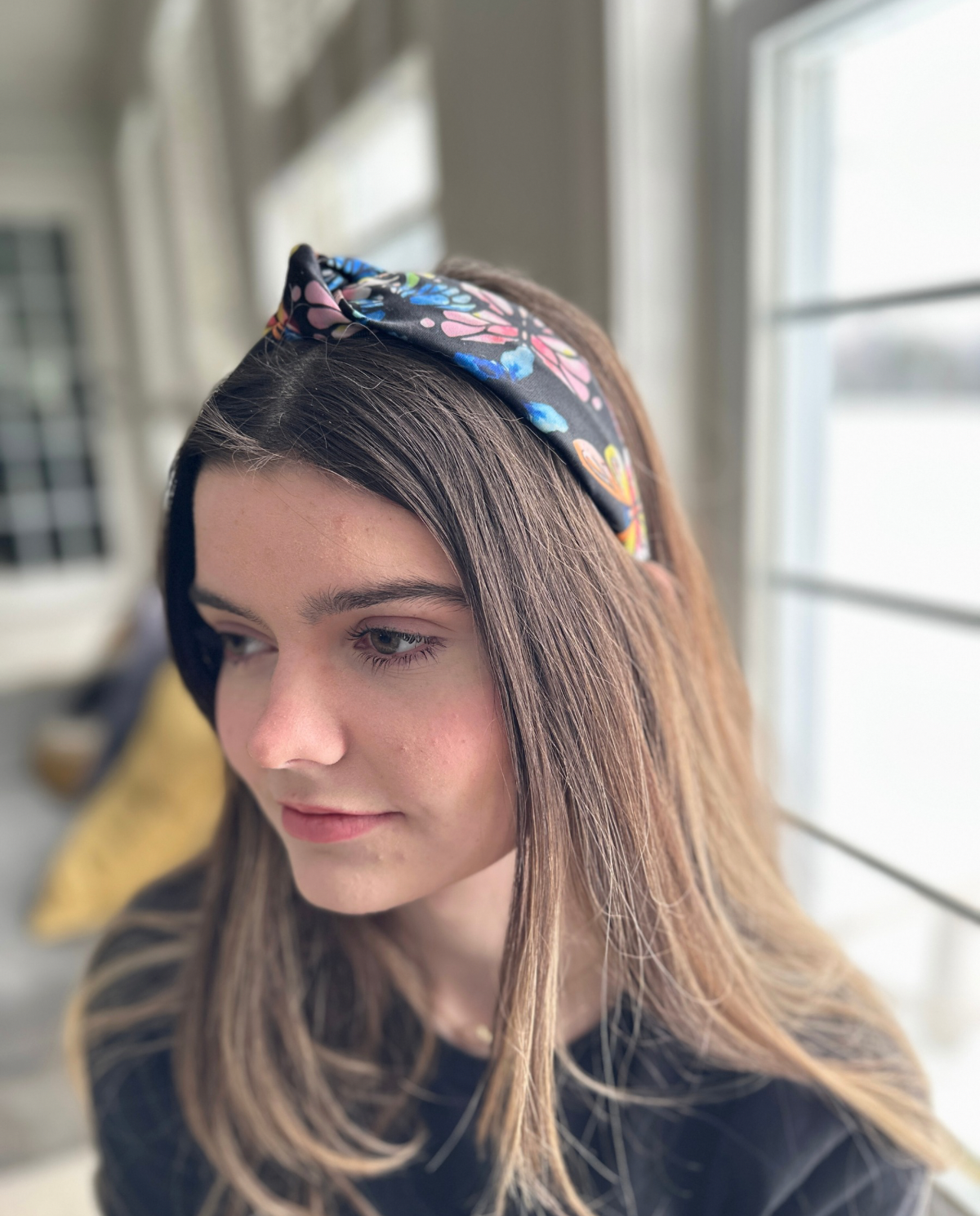 LR | Black Butterfly Topknot Headband