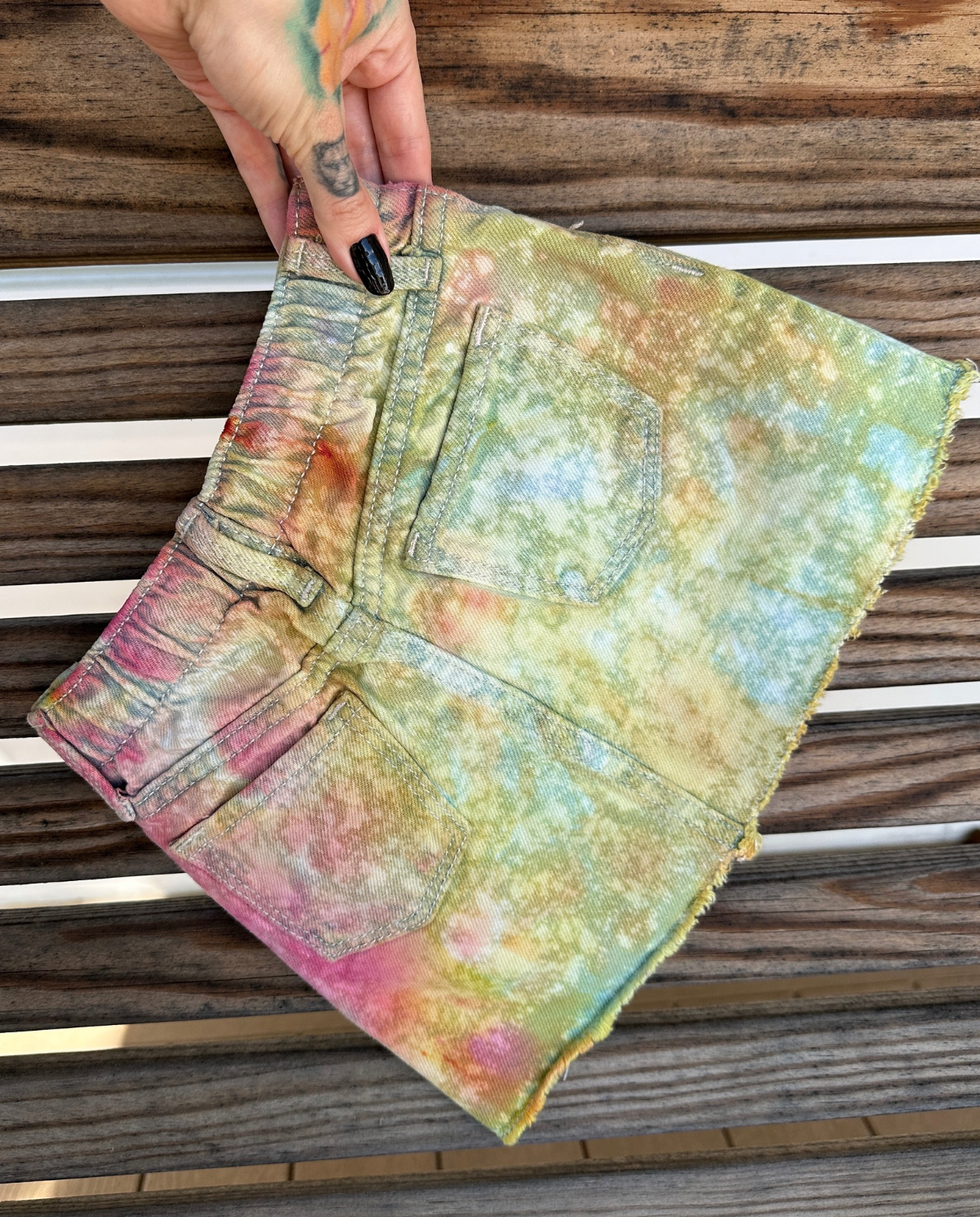 OOAK | Watermelon Acid Wash Skirt | Size 2T