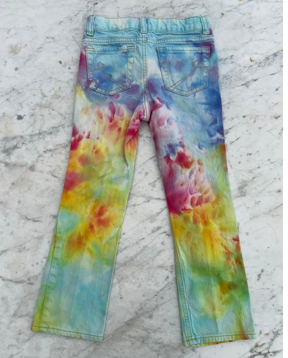 OOAK | Rainbow Water Color Jeans | Size 6