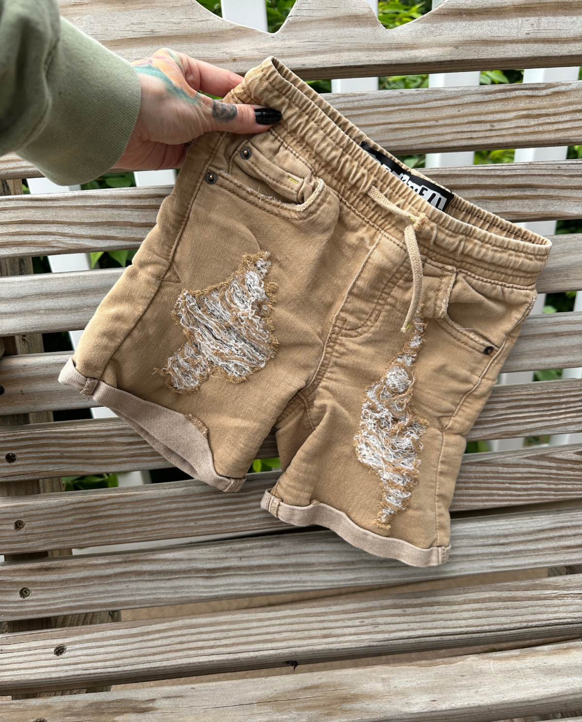 OOAK | Distressed Khaki Shorts | Size 4T