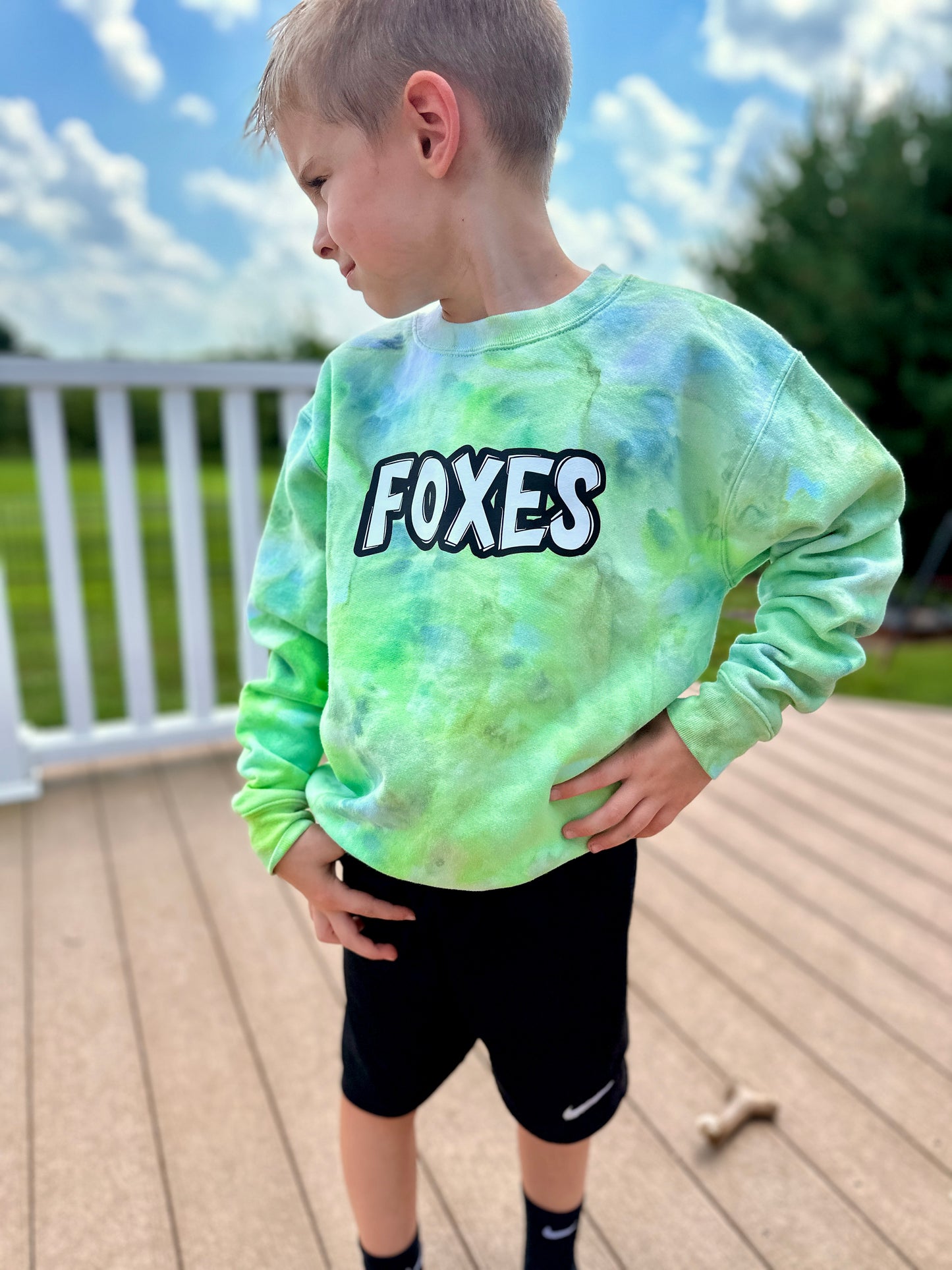 Team Spirit | Custom Mascot Watercolor Tie Dye Crewneck