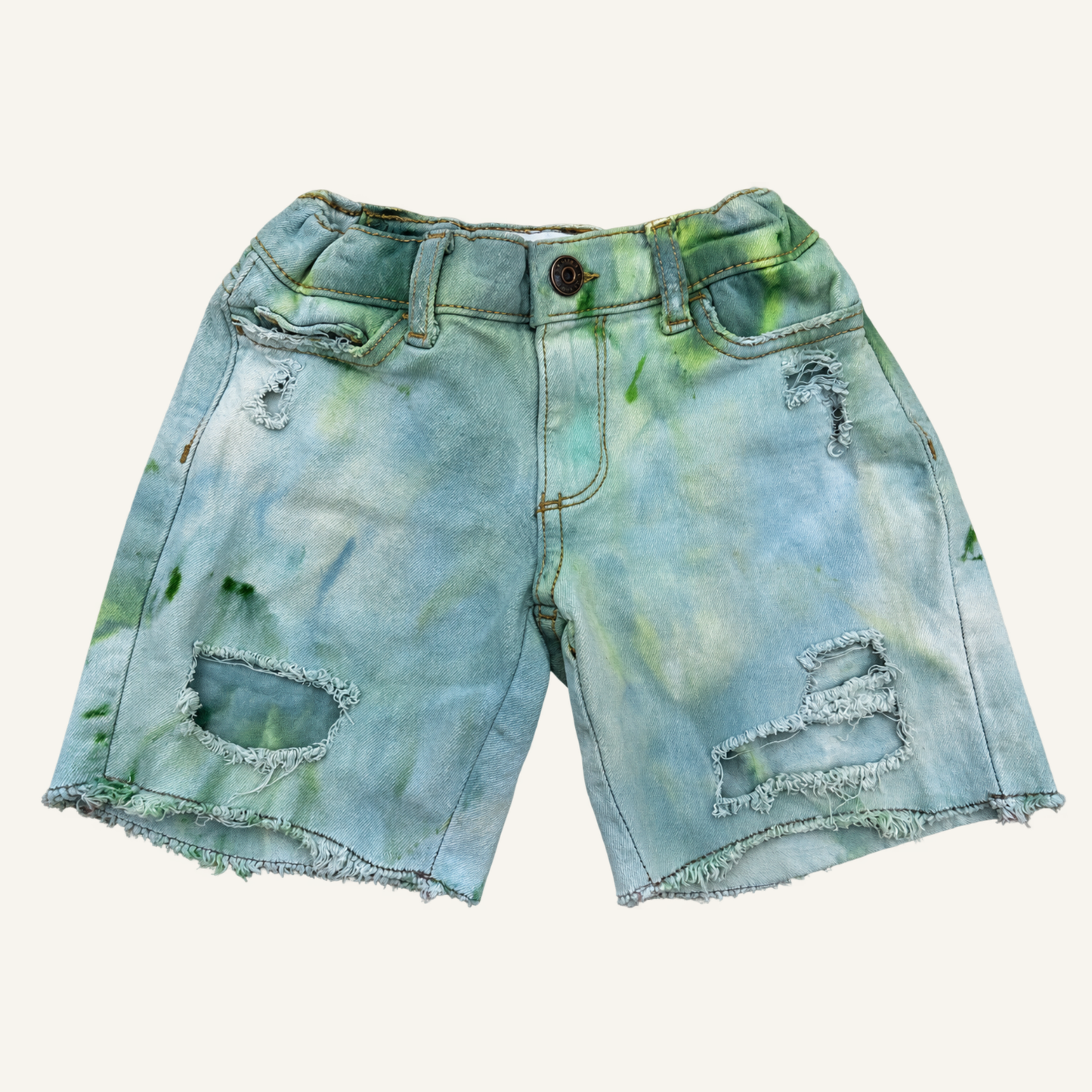 Reworked | Acid Wash Denim Shorts - Size 6T