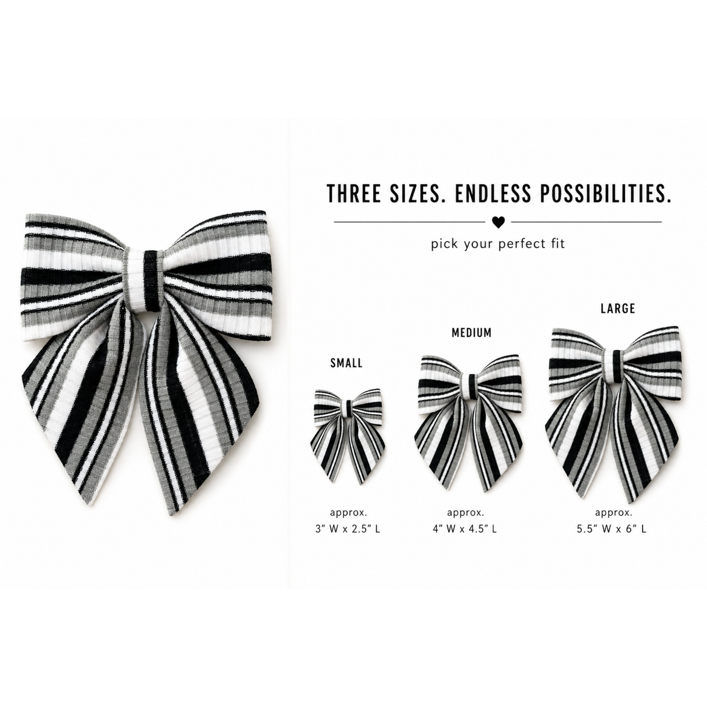 Limited Static| Monochrome Stripes Aurora Bow