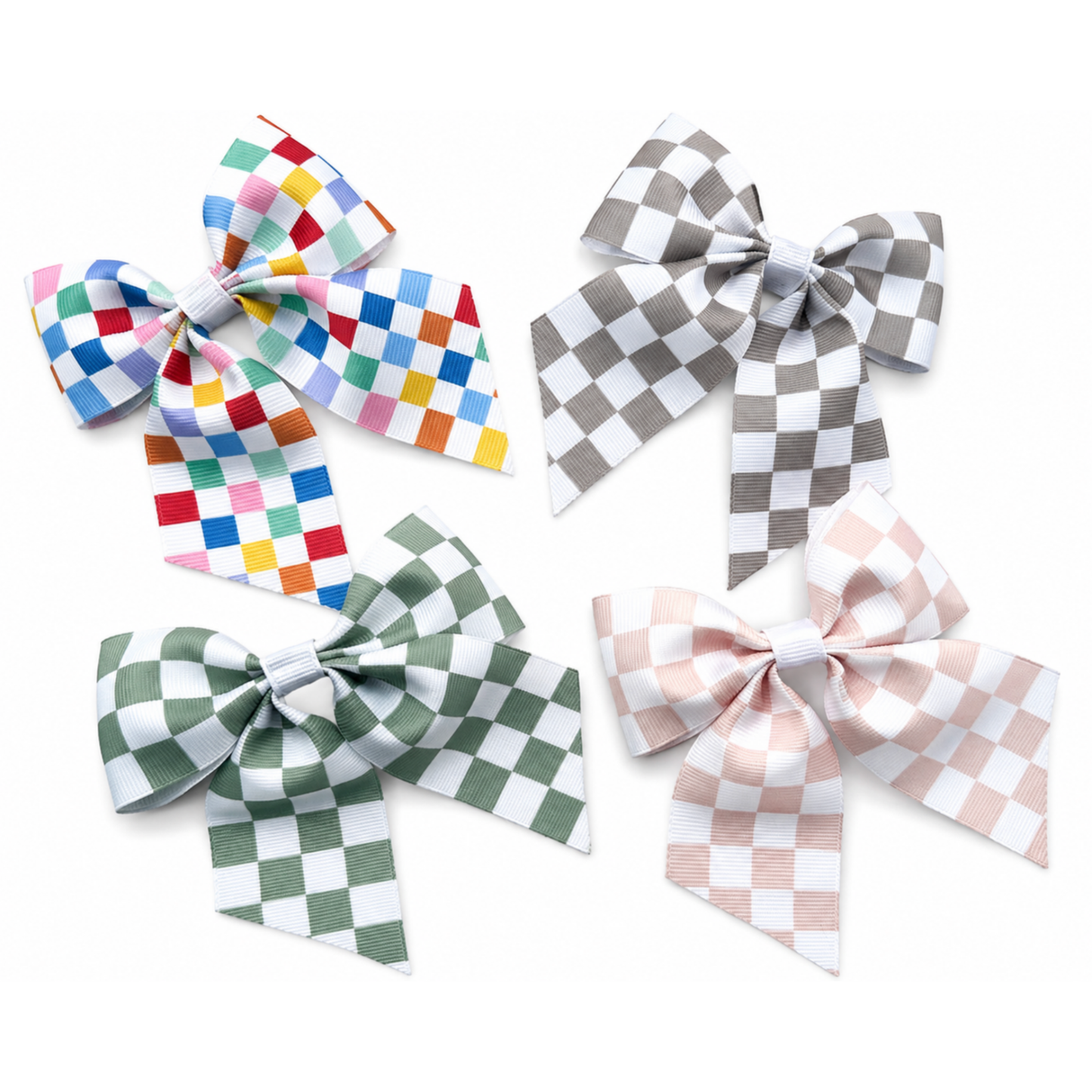 Limited Static | Pastel Checkered Grosgrain Aurora Bow