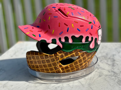 Ice Cream Drip Baseball Helmet | Custom Hand Painted Sports