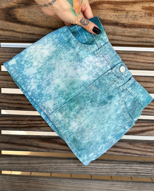 OOAK | Blue Acid Wash Skirt | Size 4T