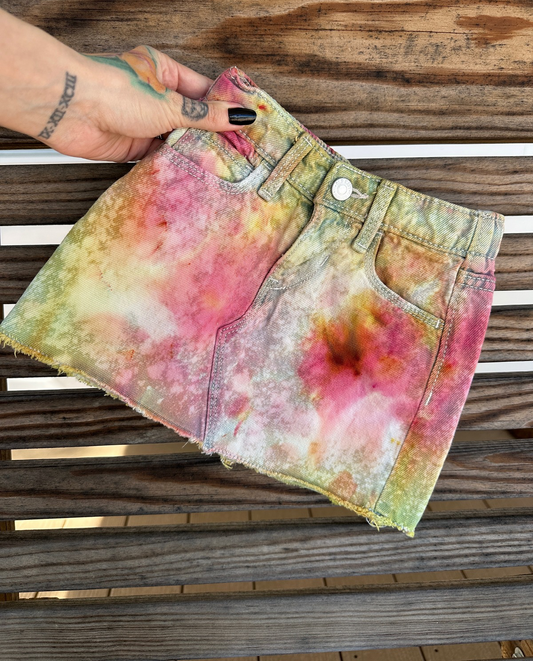 OOAK | Watermelon Acid Wash Skirt | Size 2T