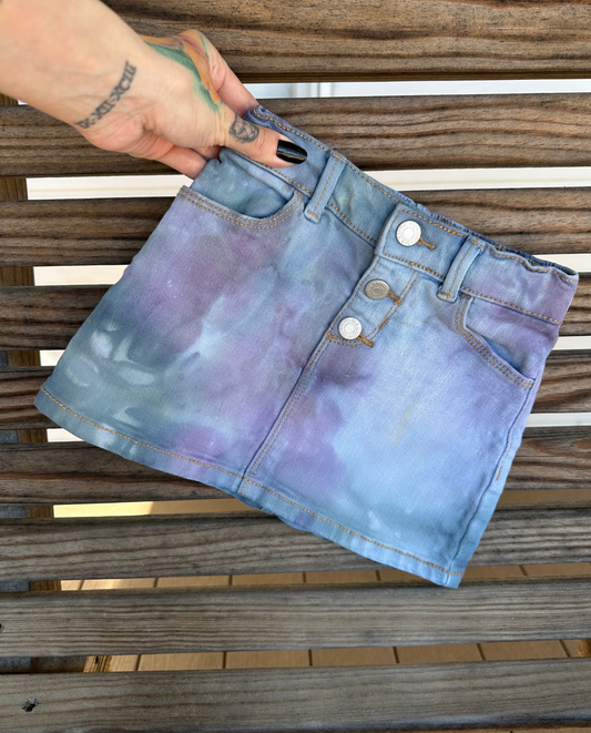 OOAK | Watercolor Timber Wolf Skirt | Size 2T