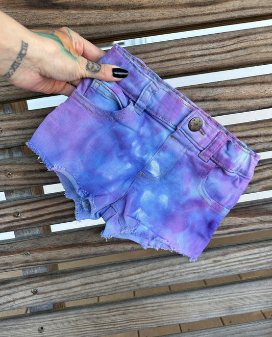 OOAK | Water Color Purple Shorts | Size 3T