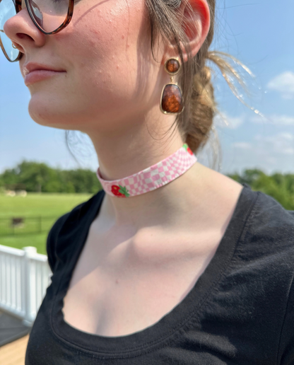 LR | Pink Strawberries Choker Necklace