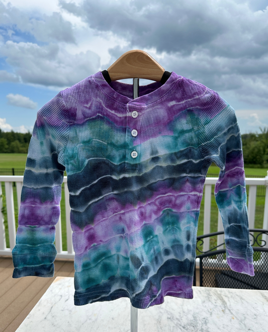 OOAK | Mermaid Geode Waffle Long Sleeve | Size 3T