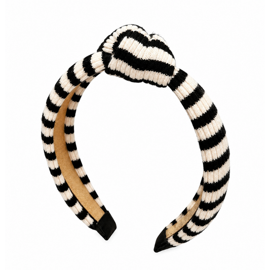 Limited Static | Cream & Black Topknot Headband