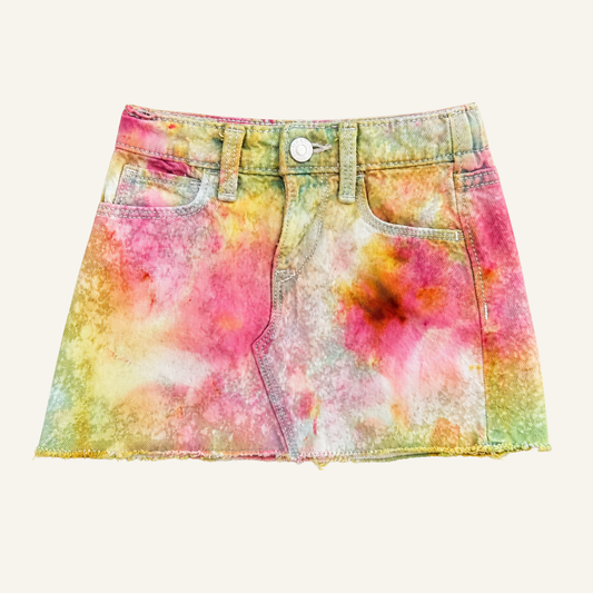 Reworked | Watermelon Acid Wash Skirt - Size 2T