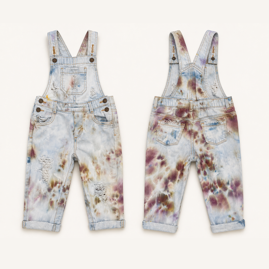 Watercolor Reworked Overalls | 2T
